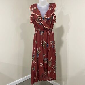 NWOT June & Hudson Cold Shoulder Flora Wrap Dress.  Size M medium 8/10